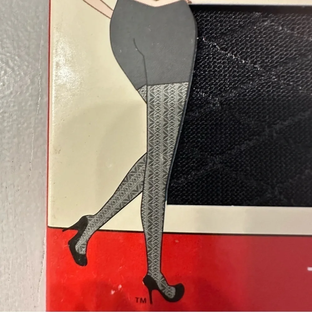 SPANX by Sara Blakely Black Tight-End Tights Bodyshaping Patterned Foil Sz B NWT